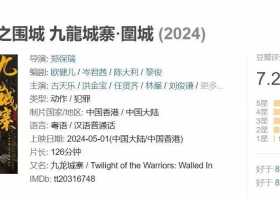 九龙城寨之围城 美版蓝光4K原盘REMUX.mkv，国粤英语，内封简繁中字英字法字，81.3G